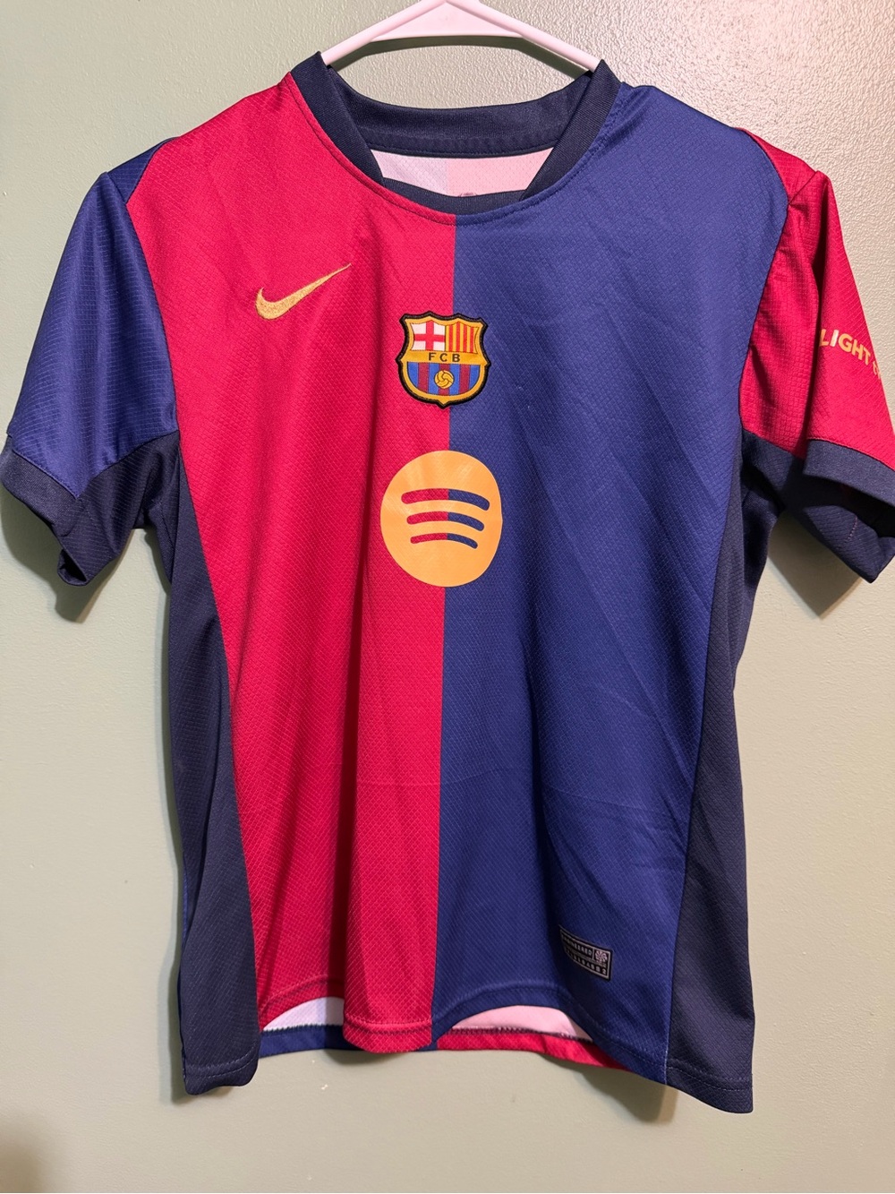 Nike Kids' Soccer Jersey in Red & Blue with Yellow Accents